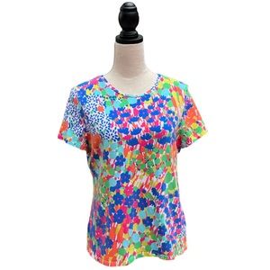 Talbots Bright Floral Tee Size LP